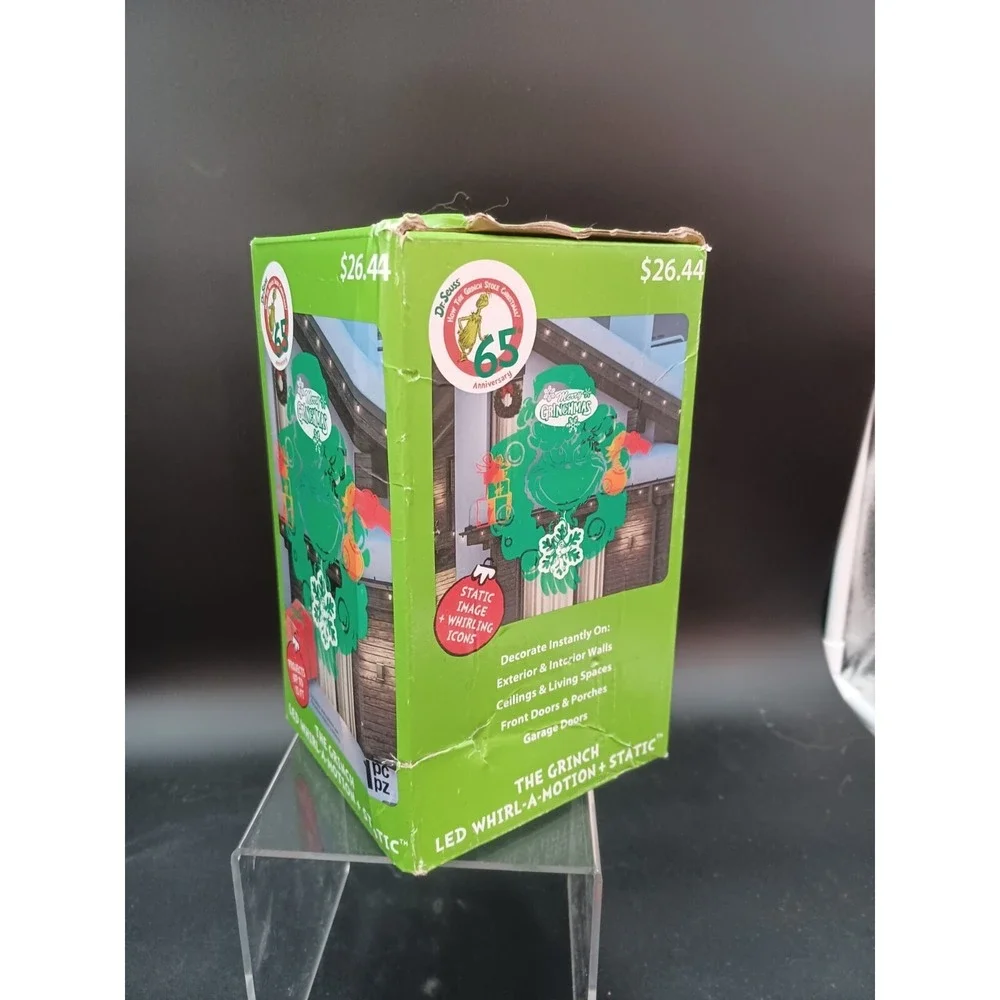 Dr. Seuss The‎ Grinch LED Whirl-A-Motion Projection Light Christmas Open Box